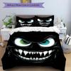 3pcs Anime Monster Face Design Pillowcase Set, Includes One Quilt Cover and Two Pillowcases (No Core), Perfect for Bedroom and Guest Room