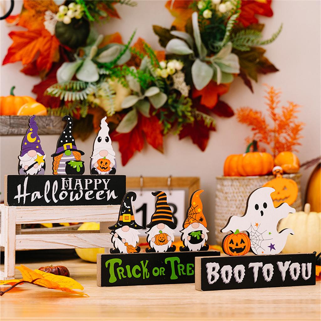 Halloween Decorations, Ghost Festival Gnome , Wooden Decorations, Atmosphere Decoration, Ghost Stage Setting