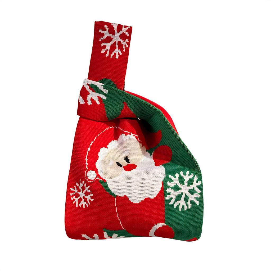 Holiday Gift Bag & Box for Christmas and Party Favors: Knitted Bag & Apple Candy Bag
