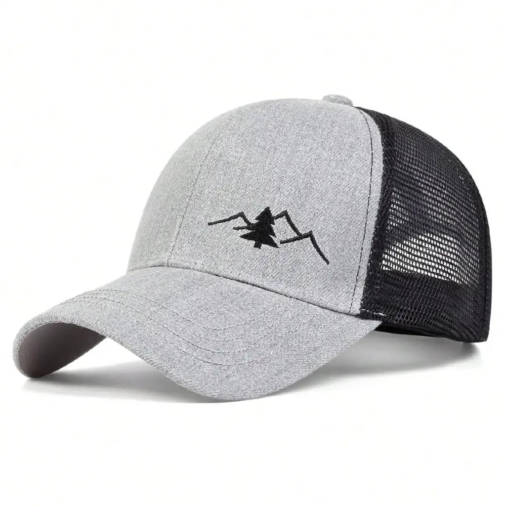 Fashion Mountain Embroidery Baseball Cap Summer Breathable Mesh Caps Adjustable Hip Hop Trucker Hats Men Women Outdoor Sun Hats