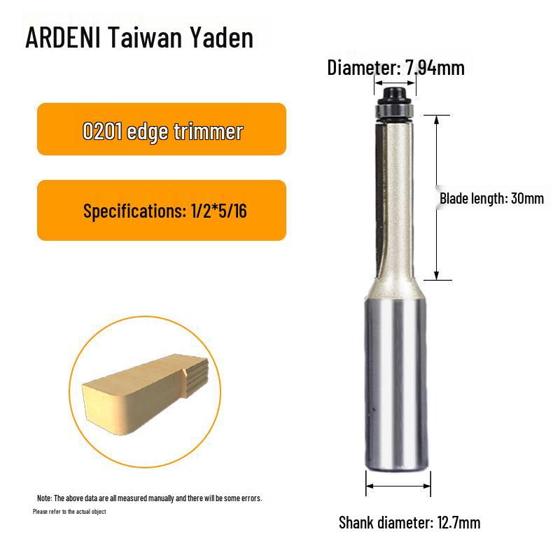Yaden Woodworking Router Bit: Extended Bearing Edge Banding Burr Engraving Tool - Professional Grade Straight Knife.