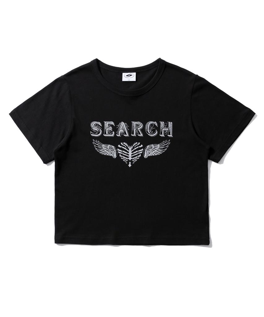 Sseochi410 Angel Logo Crop Top Black