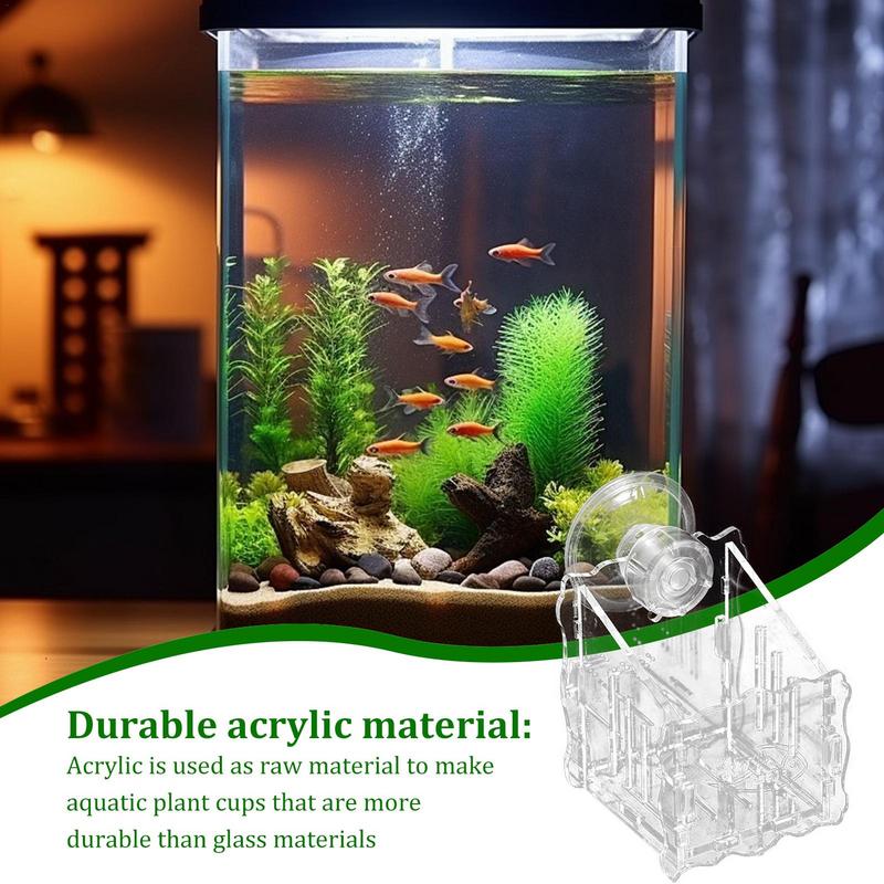 

Suction Cup Planter Acrylic Aquatic Plant Cups Holder Suction Cup Plant Pot For Secure Placement Aquarium Plant Pot For Fish S
