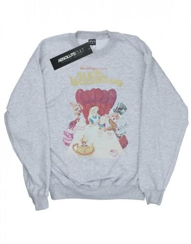 Disney Girls Alice In Wonderland Retro Poster Sweatshirt 12-13 noir