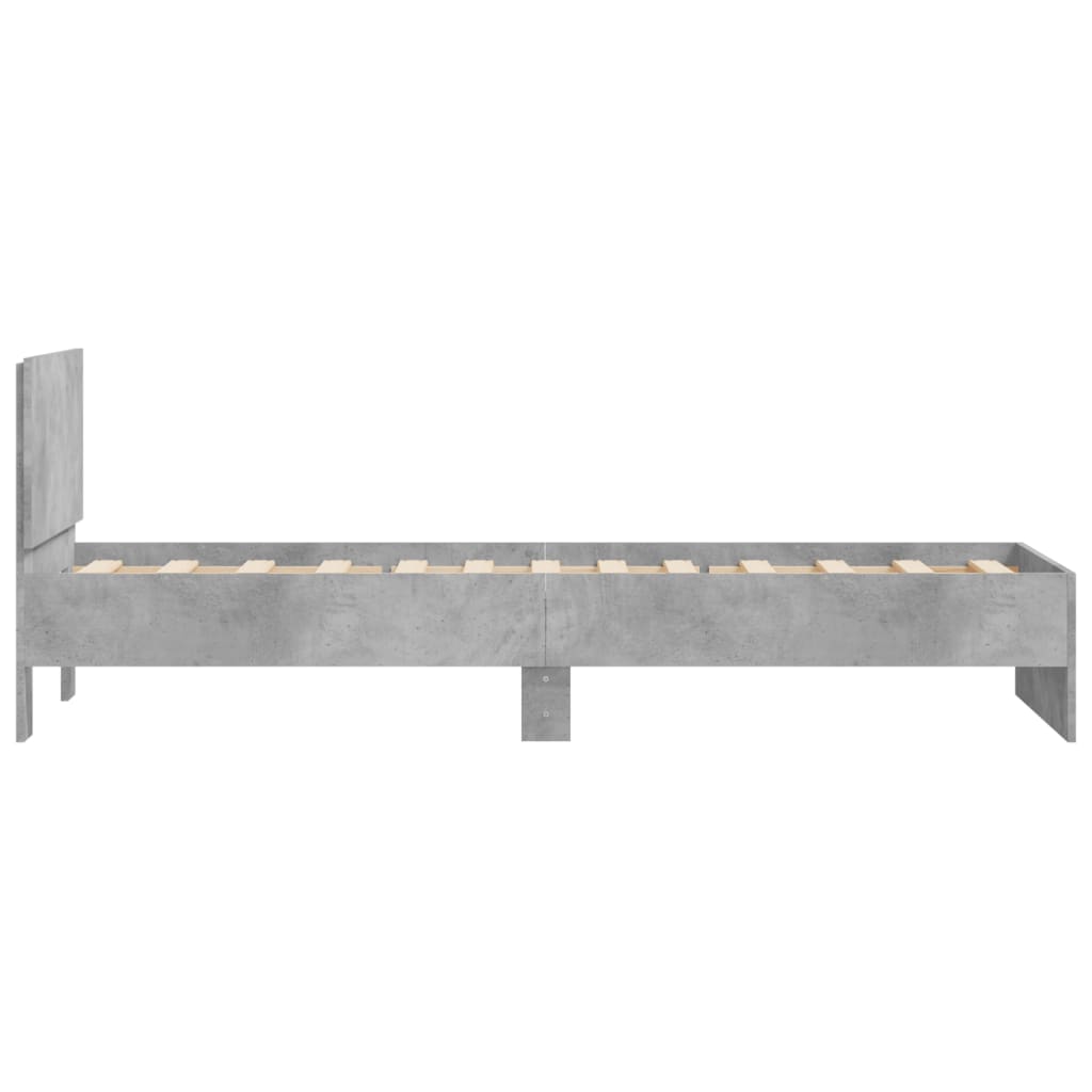Vidaxl Bed Frame with Headboard, Concrete Grey, 75X190 Cm