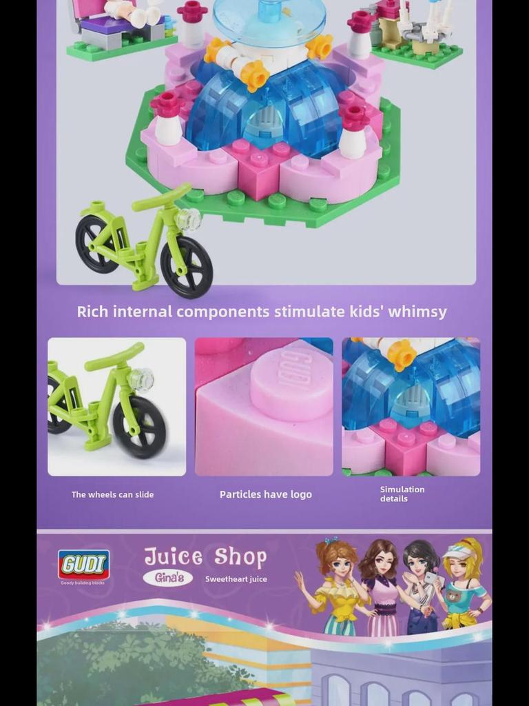 Kompatibilní s Lego: Goody 9611 Princess Fantasy Castle Building Blocks - Puzzle montážní hračky pro dívky
