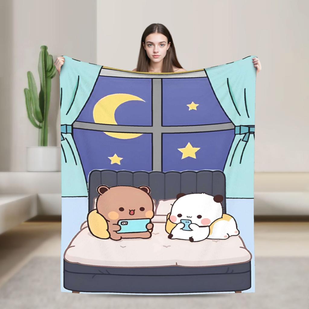 Bubu Dudu Flannel Blanket Winter  Warm Soft Throw Blanket for Kids Adult Couch Chair Funny Bedspread Sofa Bed Cover