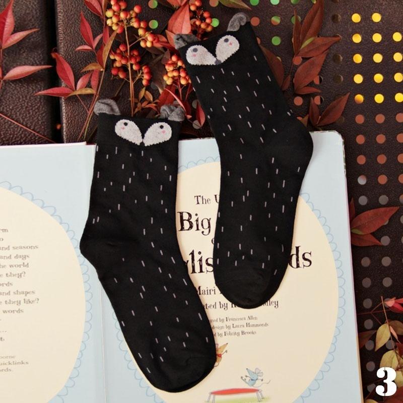 2016 Funny Woman's Socks Unisex Socks For Girls Cartoon Fox Harajuku Comfortable Soft Gift Sock