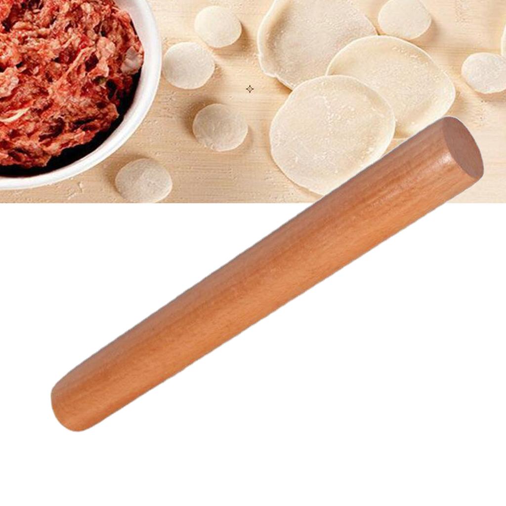 Wood Rolling Pin Multifunctional Notstick Dough Roller Pin for Kitchens Baking Light Brown