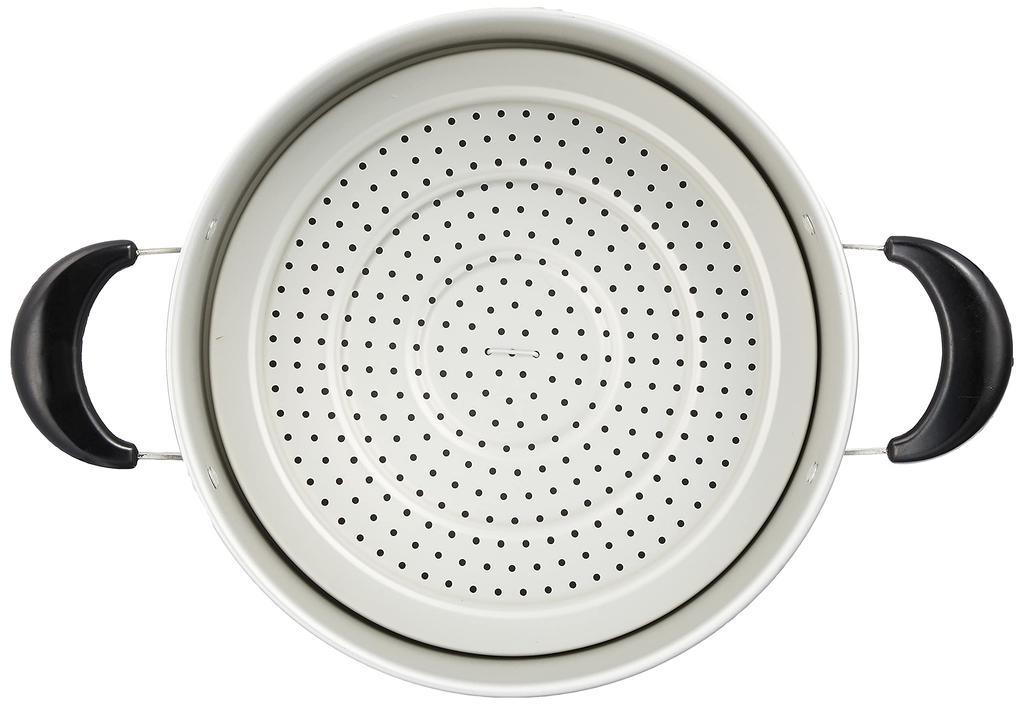 PEARL METAL Dvouruční parní stříbrná s hrncem pro plynový oheň Hliníkový nový obchodní hrnec Waco, hrnec, dvouúčelový hrnec, 26 cm, víko, pouze, Ceret, H-2416