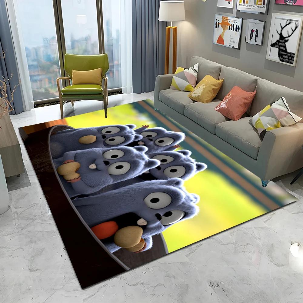 3D Grizzy and The Lemmings Cartoon Carpet Rug for Home Living Room Bedroom Sofa Doormat Decor,kids Area Rug Non-slip Floor Mat