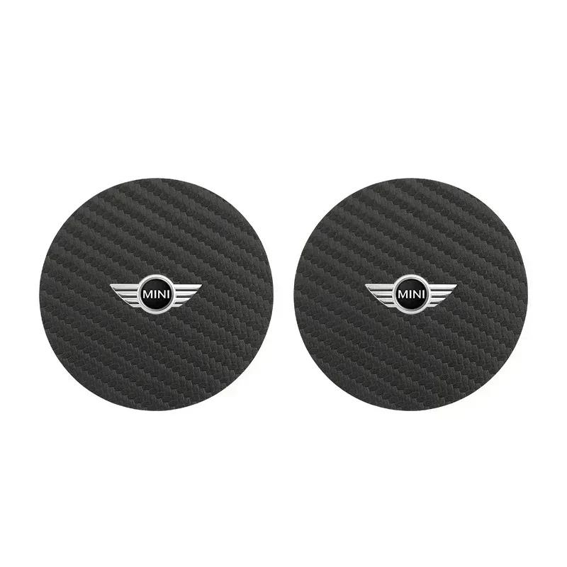 /Carbon Car Coaster Mat Interior Water Cup Pad Cushion For MINI Cooper One JCW Coupe R56 R53 R52 R50 R55 R57 R58 R59 R60 F55 F56 e1