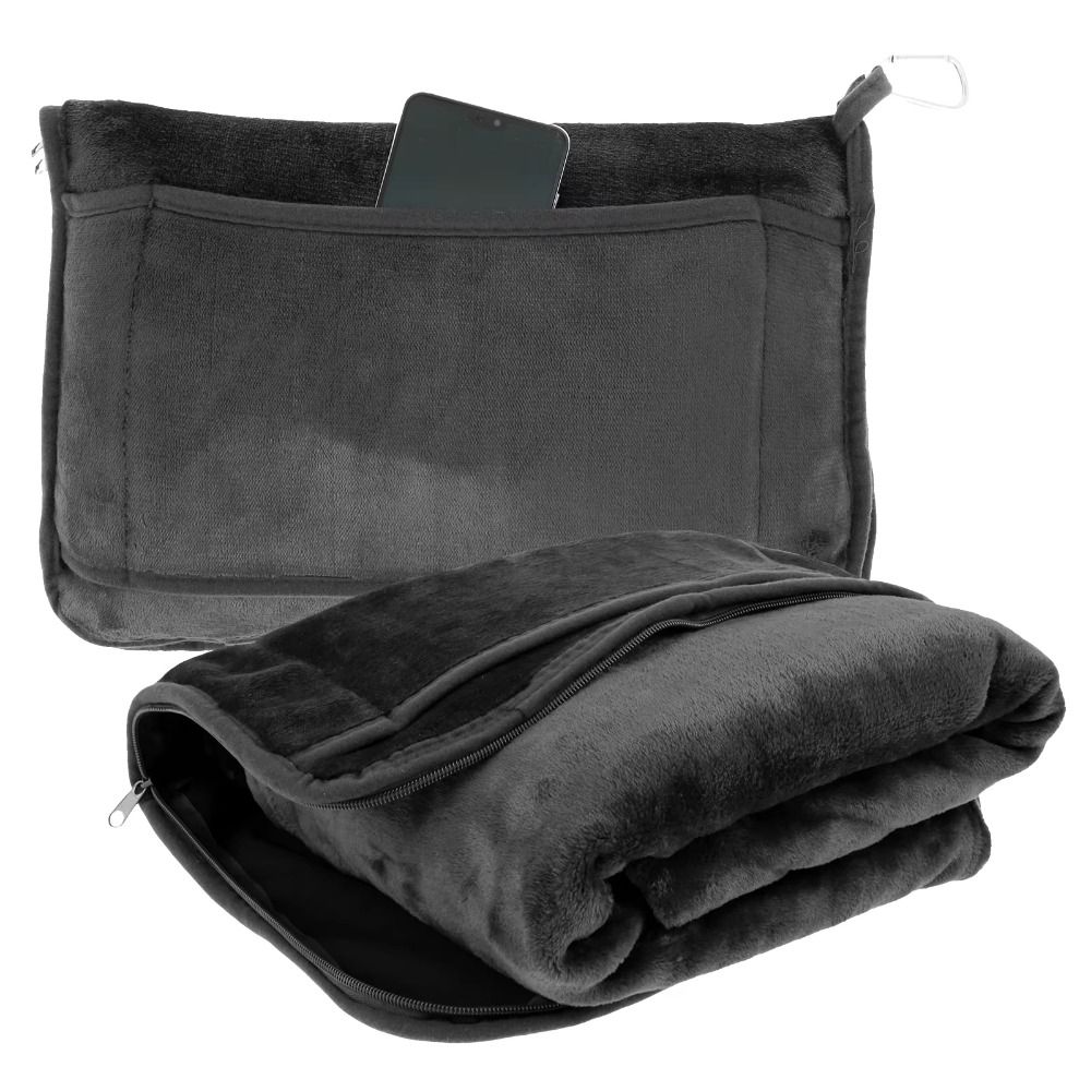 2 in 1 Travel Pillow and Blanket Set Foldable Soft Throw Pillow High-Quality Nap Quilt  Sofa