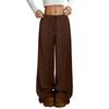 Women’s Knit Plush Lounge Pants High Waist Loose Fit Elastic Waistband Wide Leg Soft Pajama Bottoms Sleepwear