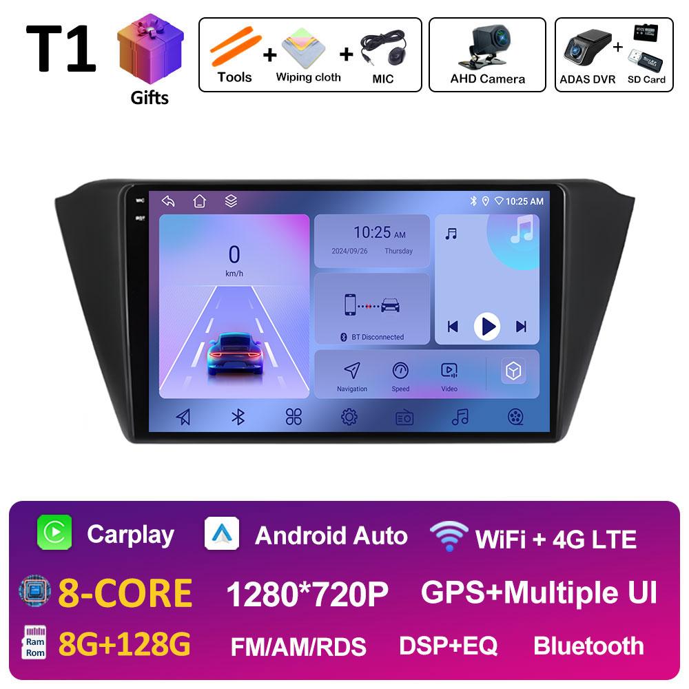 For Skoda Fabia 3 III 2015 - 2019 Android Intelligent System DSP Stereo QLED IPS Screen GPS Navigation Cooling fan WIFI No 2 din