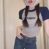 Women's Summer Slim Embroidered Crop Top: Sweet, Trendy, Navel-Baring Short-Sleeved T-Shirt