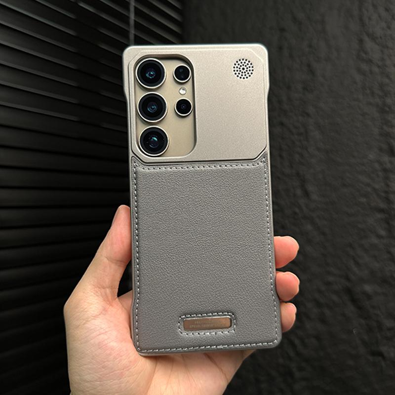 Luxuriöse, rahmenlose Aromatherapie-Hülle aus Leder für Samsung Galaxy S25, S24, S23 Plus und Ultra mit Magsafe-Magnetsystem und Hybrid-Stoßschutz