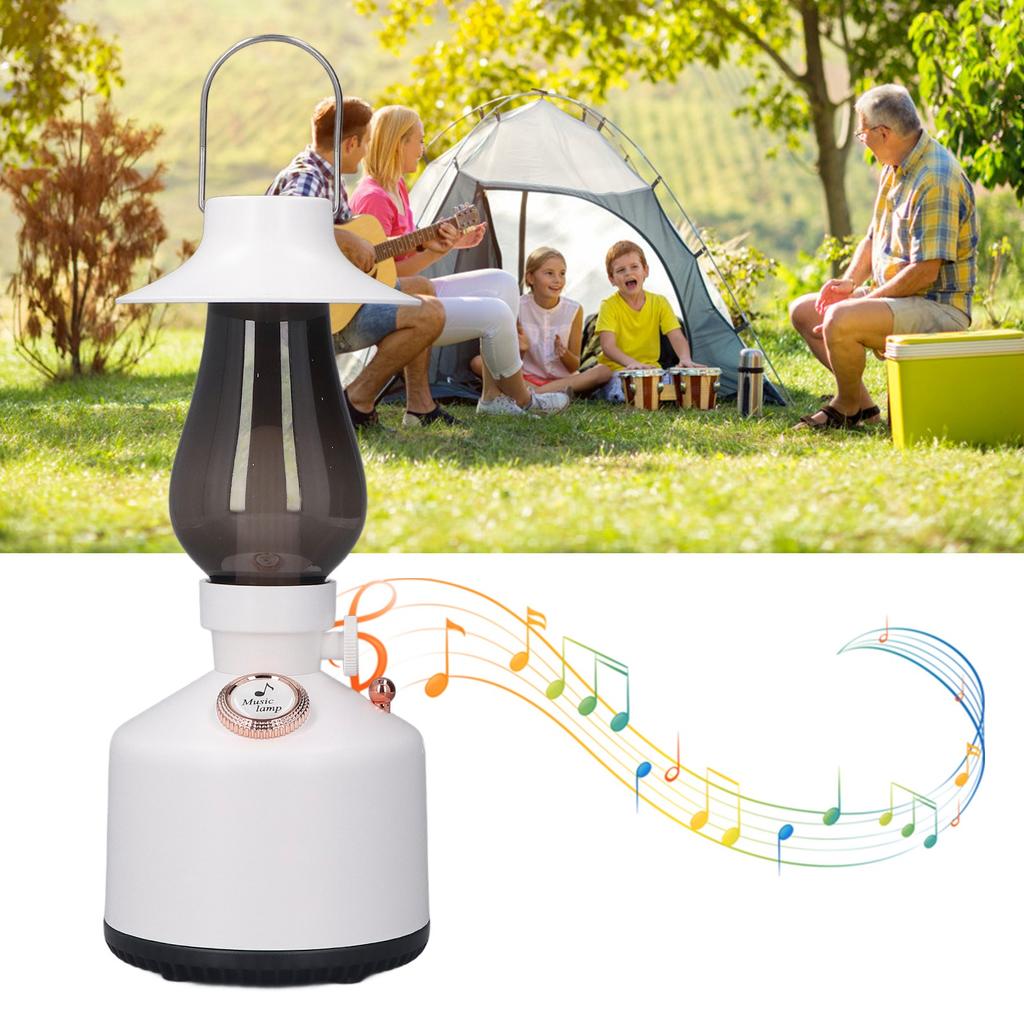 Hanging Hand Lantern Music with 1200MAH Battery Retro Camping Lights for Garden Outdoor