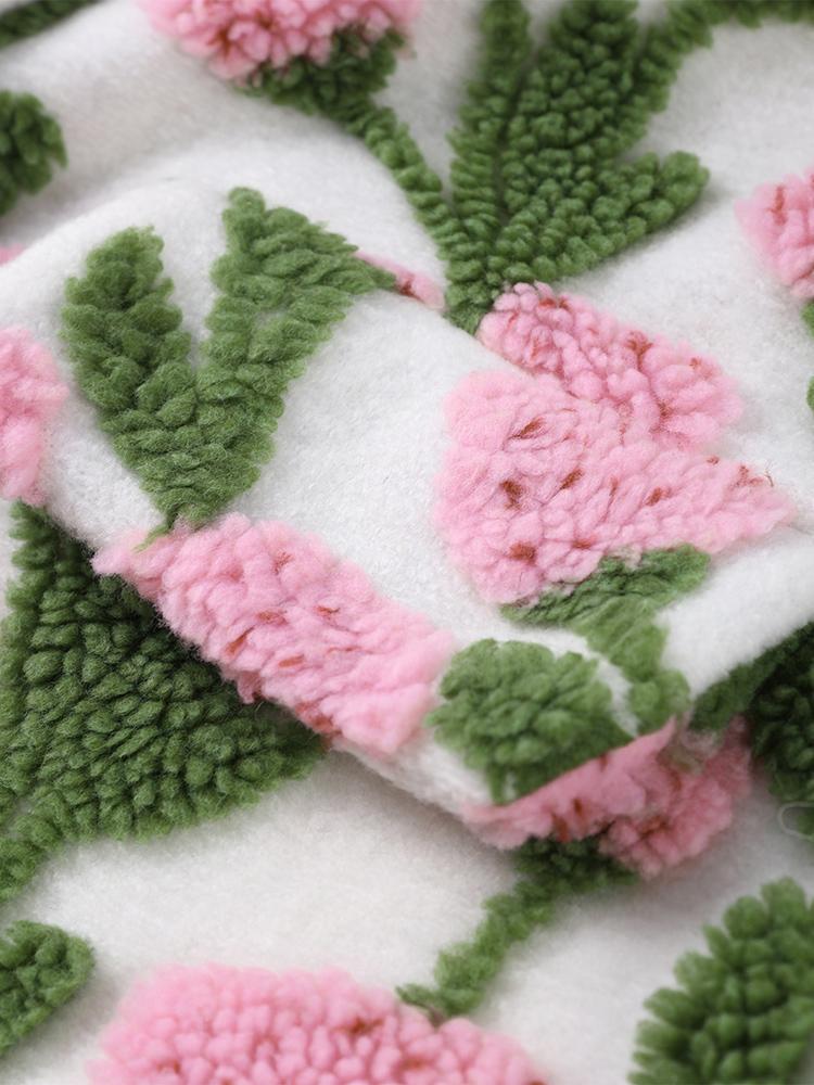 Women's Floral Patterned Jacket Women's Granular Velvet Jacket Ladies' Oversized Suit 2026