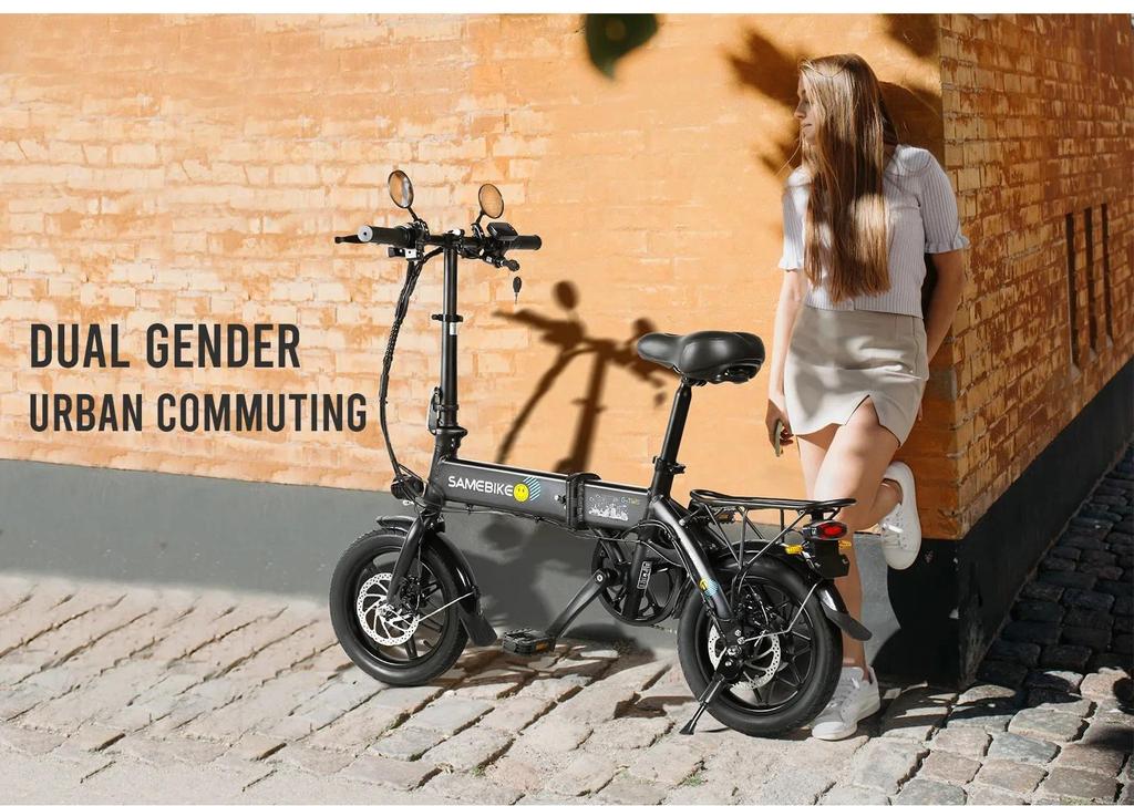 Samebike YINYU14 Klapp-Elektrofahrrad 350W 36V 7.8Ah Lithium-Batterie 14 Zoll Erwachsenen Mini City Elektrofahrrad