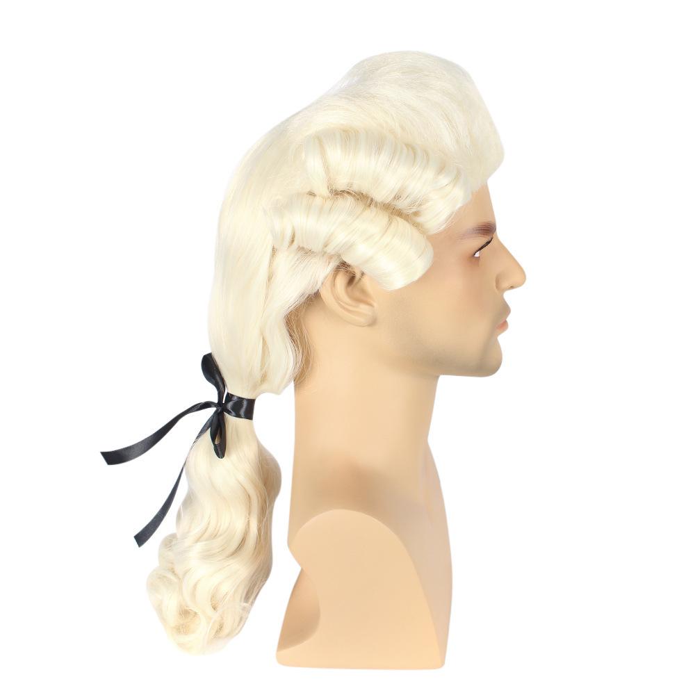 European American Men's Long Curly Wig for Halloween, Christmas, Carnival, or Cosplay