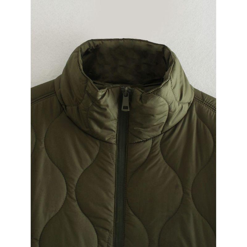 Araltay New Western Style Women Clothes Waterproof Half Zipper Cape Coat Stand Collar Warm Cotton-Padded Coat Cotton-padded Jacket