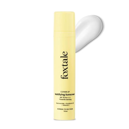 Foxtale SPF 70 Gel-Cream Sunscreen for Oily Skin | Oil Control Sunscreen with PA++++ & Niacinamide | UVA UVB Protection | Prevents Tan| 50ml