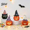 Cute Ghost Pumpkin Wizard Hat Decor Halloween Ceramic Tealight Holder Lighted Figurine with Ornament for Home Witch Hat Tiered Tray Tabletop