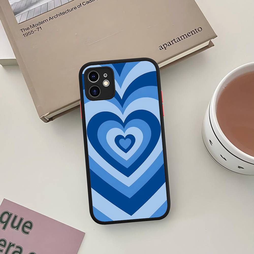 Love Heart Cute Silicone Case For IPhone 16 15 14 13 12 11 Pro Max Plus X XS MAX Shockproof Matte Cover