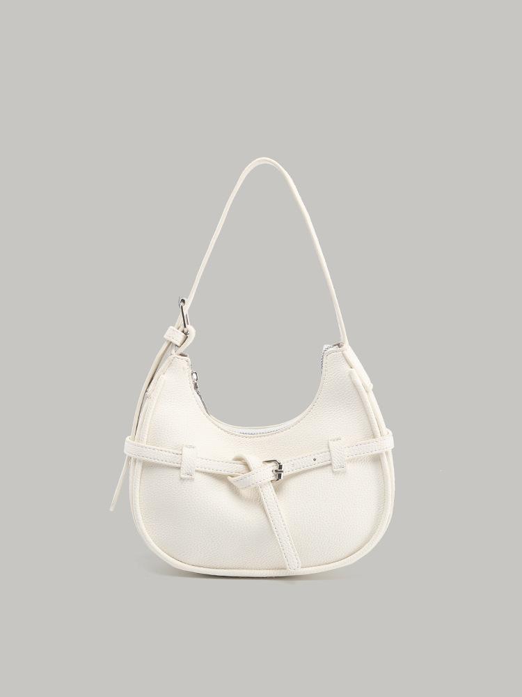 

Niche high-end simple motorcycle bag women s 2025 new Korean ins wind crescent bag commuter shoulder crossbody bag белый