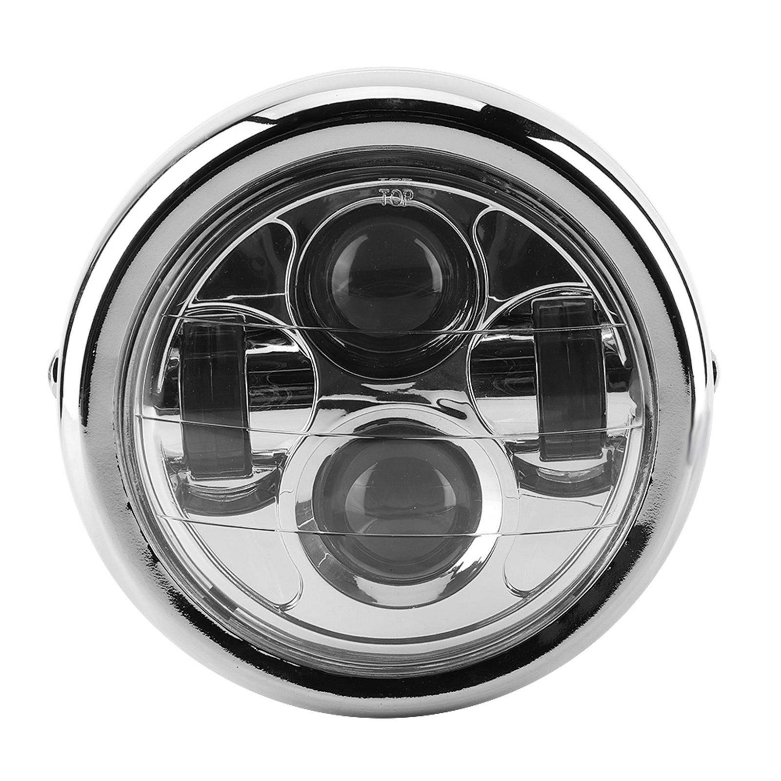 Hdlight Vintage Aluminum Retro LED Round Hdlamp For 12V Motorcycles Silver Color Lightweight 860G
