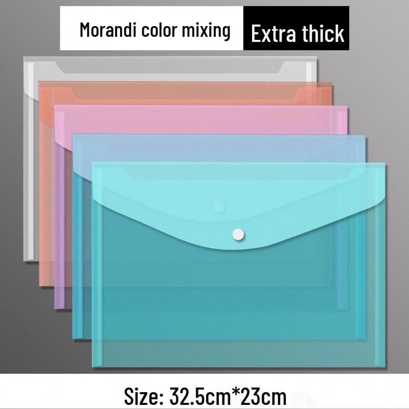 Waterproof A4 Plastic Document Bag with Snap Closure - Transparent, Thickened for File Storage and Organization