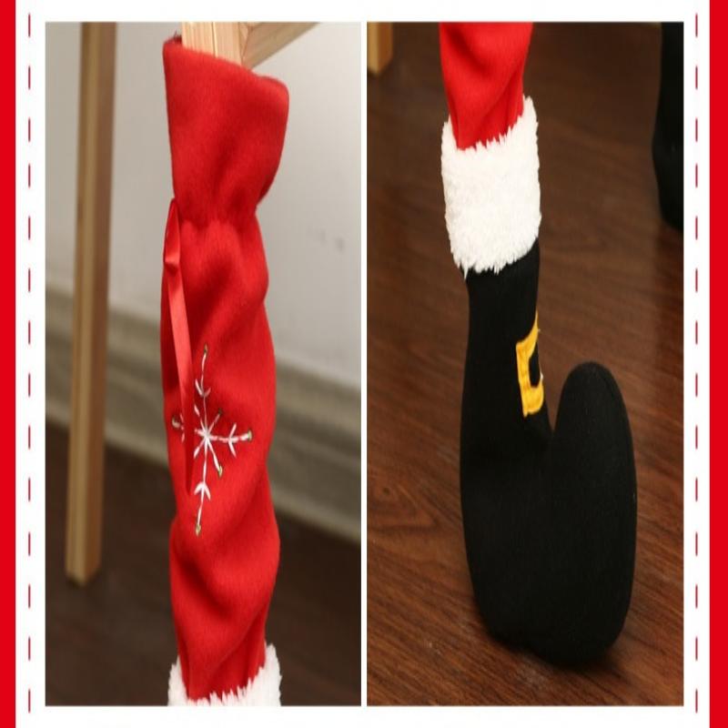 4Pcs Christmas Furniture Chair Leg Cover Floor Protectors Xmas Feet Sleeve Decor Santa Table Leg Chair Foot Covers 2025