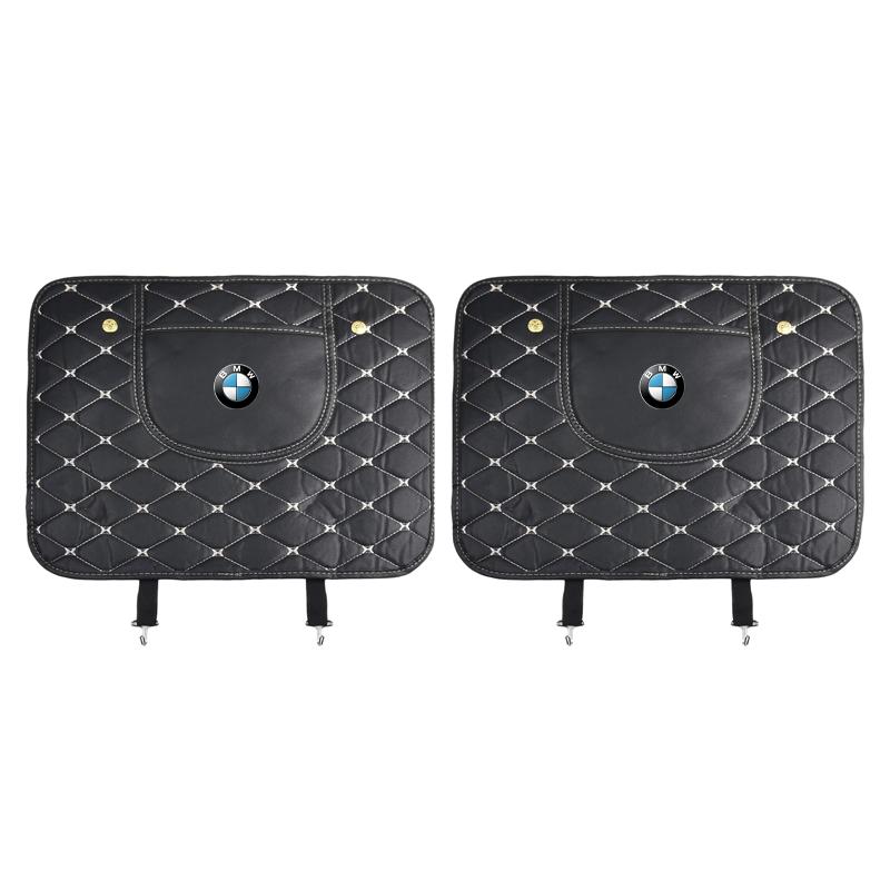 M LOGO Car Anti-Kick Mats PU Leather Auto Seat Back Protector Cover For BMW X6 X1 X2 X3 X4 X5 X7 E46 E39 E90 E36 E60 E34 E30 F30 E71 F10 F10 E34 E92