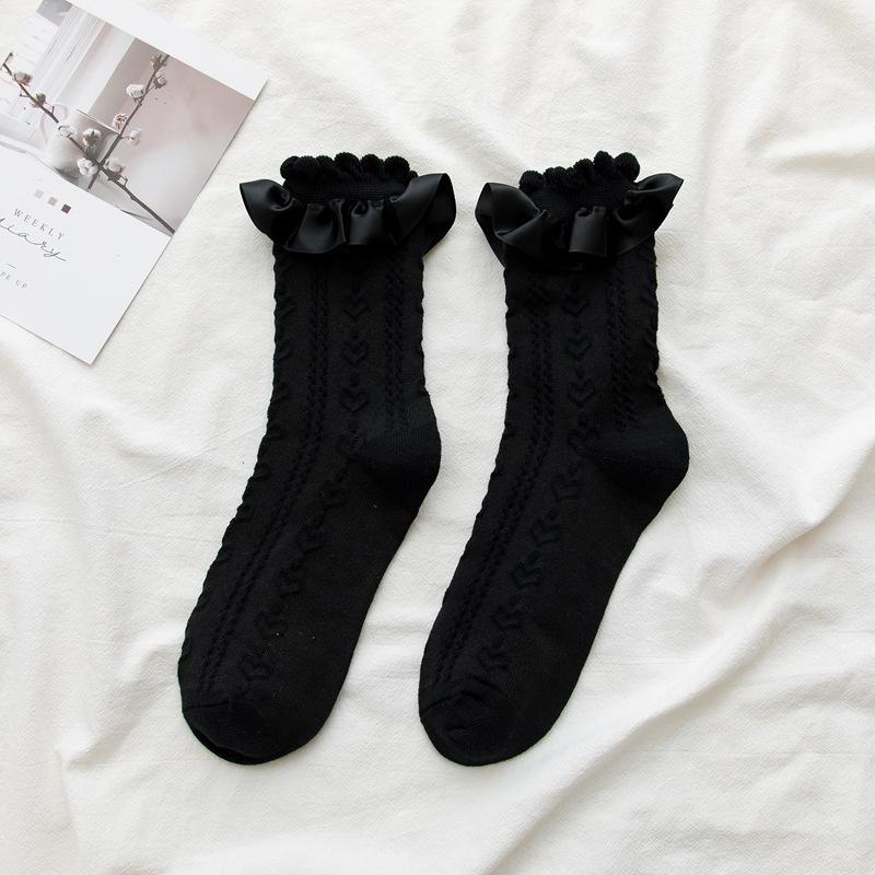 Xianuo 2022 Lace Lolita Cute Japanese JK Women s Socks 084 One Size