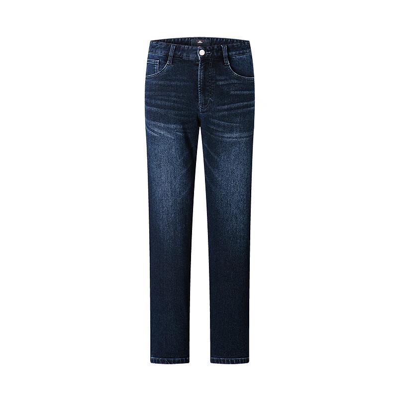 SEPTWOLVES Men's Warm Brushed Straight-Leg Washed Jeans