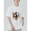 Men's T-Shirt Black Three Horses Running Print Casual Wear For Everyday Outfits And Outdoor Activities