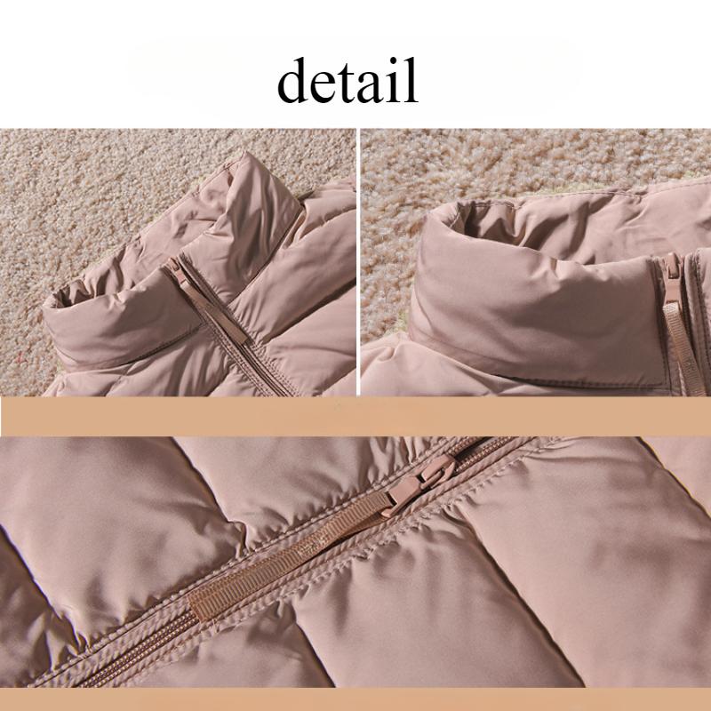 Winter Women’s Solid Lightweight Vest Down Coats Stand Collar Zipper Up Sleeveless Quilted Warm Down Jacket Thicken Loose Vest Short Puffer Jacket