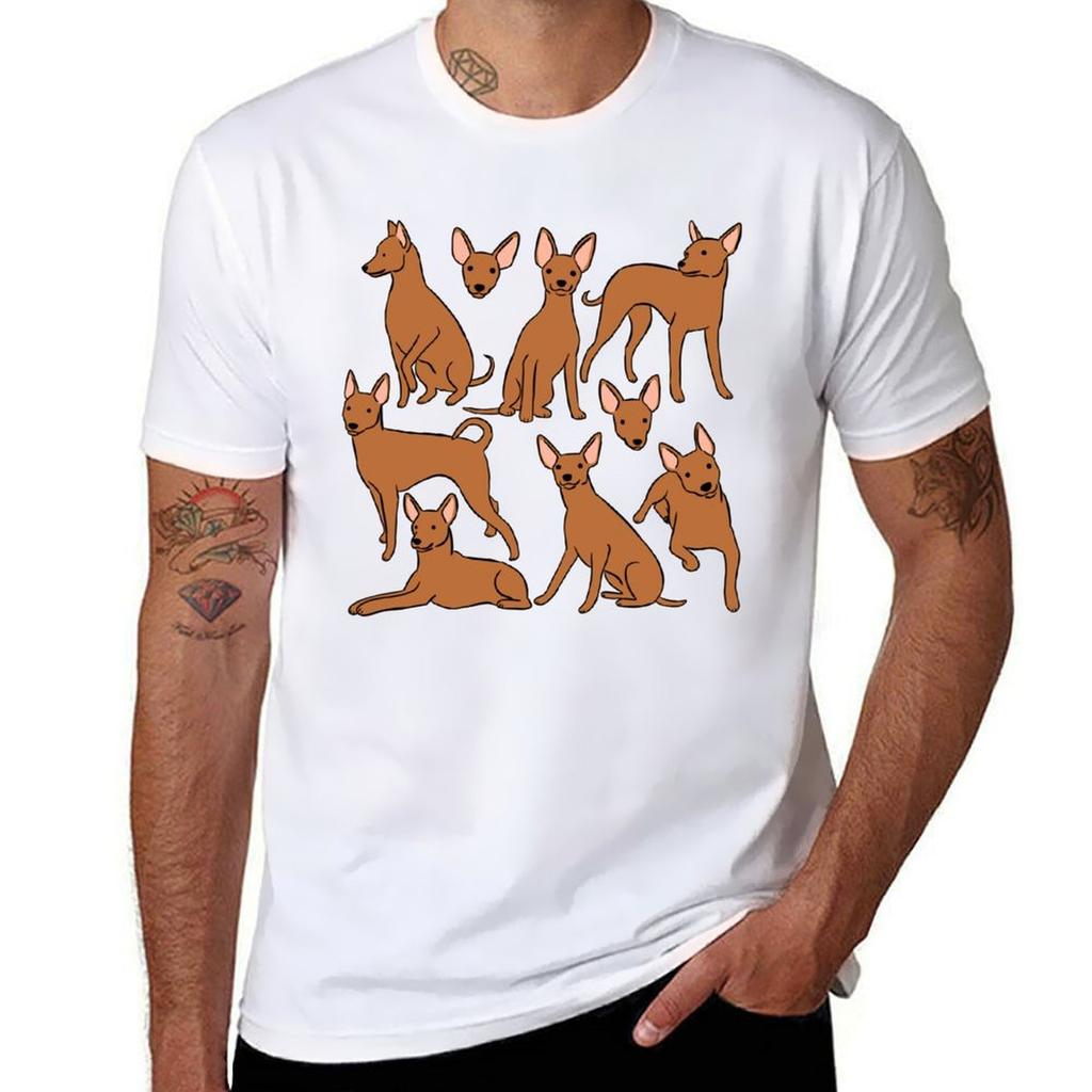 Red Miniature Pinscher cute illustration pattern TShirt Summer Print Short Sleeve Tee