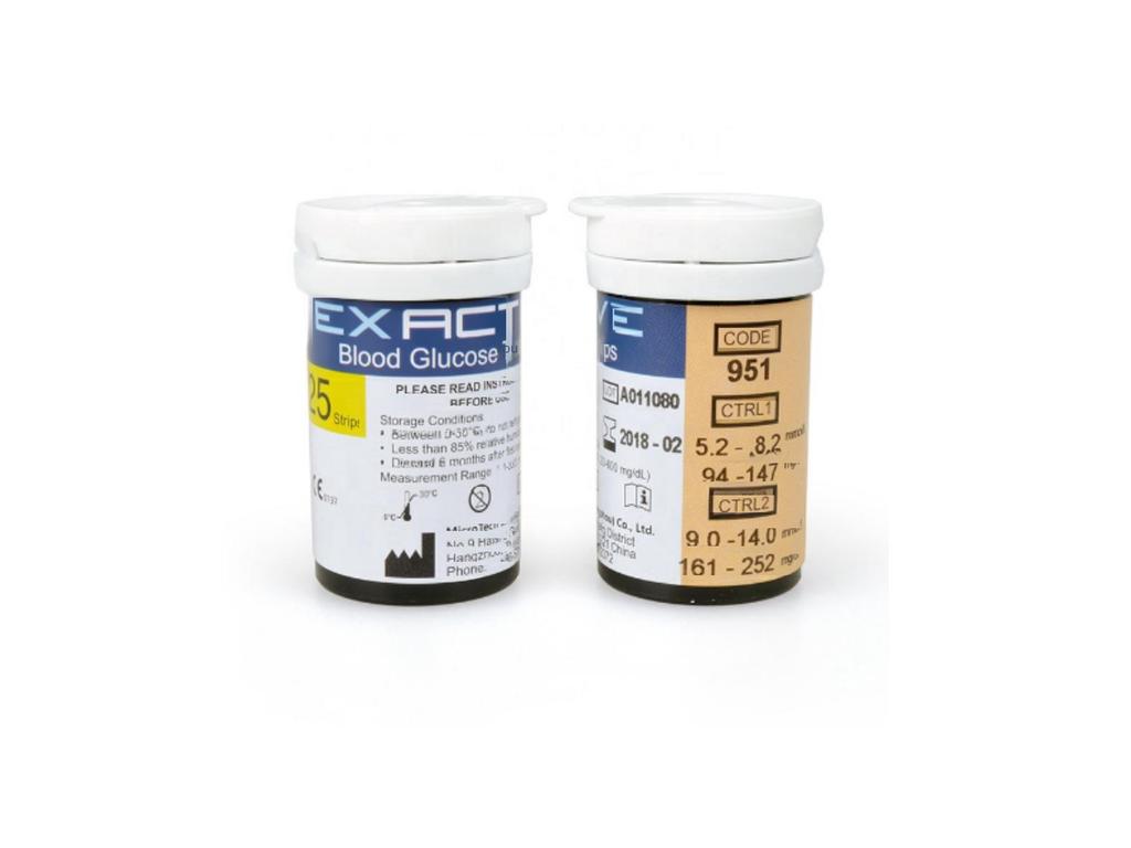 EXACTIVE VITAL Blood Glucose Meter with Test Strips and Collection Needles for Export