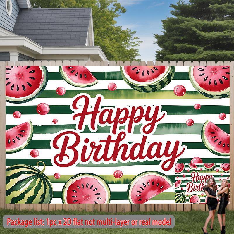 Party Backdrop Flat Watermelon Celebration Photo Booth Front Door Decor