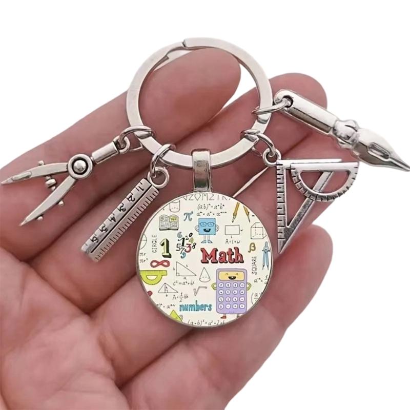 Mathe-Lehrer Schlüsselanhänger Mathematisches Werkzeug Schlüsselanhänger Inspirierendes Geschenk für Frauen Männer Unisex Taschenzubehör