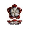 Flower Ceramic Catchall Tray, Trinket Jewelry Plate Dish for Rings Glasses and Small Essential with Glazed Finish