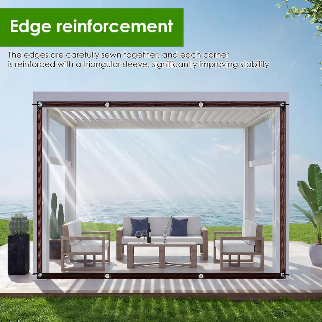 Lona Transparente Grossa Impermeável para Exterior Lona de Polietileno para Cobertura de Jardim Pátio Galinheiro Toldo de Varanda Planta Acampamento