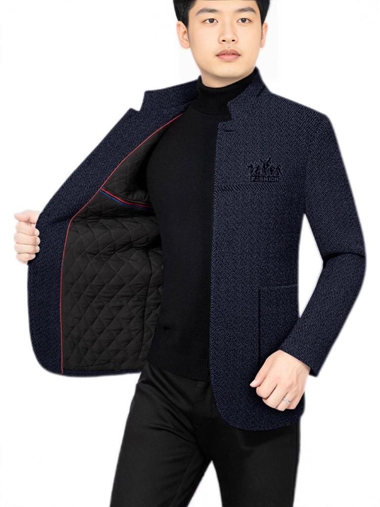 Men's Fleece-Lined Chenille Jacket for Autumn/Winter