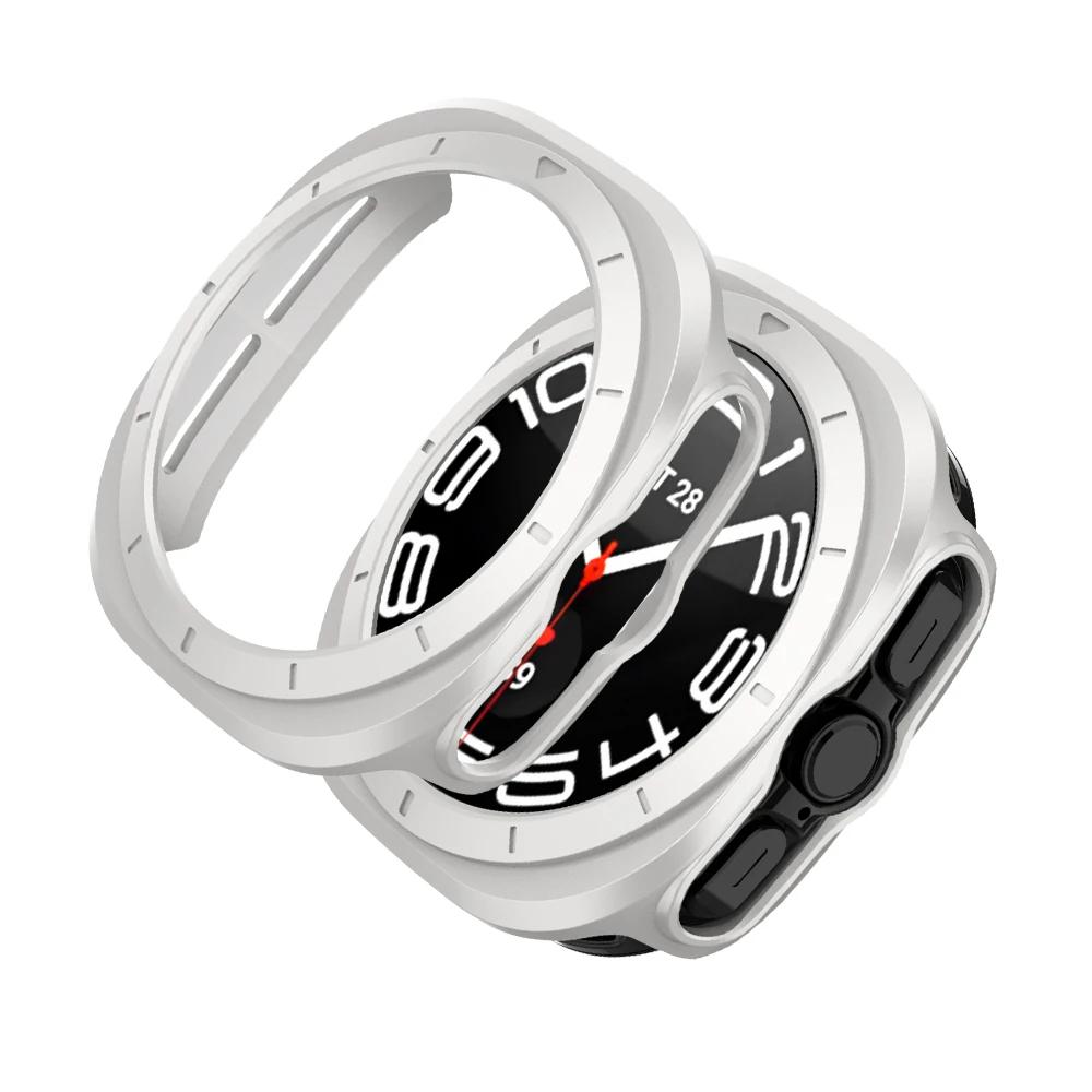 PC Hollow Case for Samsung Galaxy Watch 7 Ultra 47mm Accessories Frame Protective Hard Bumper Galaxy Watch 7 FE 40mm 44mm Cover