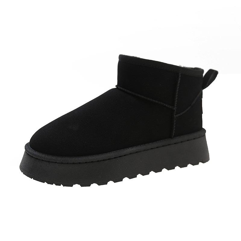 Snow boots women's winter velvet flat-soled women's boots new shoes thick-soled non-slip warm cotton shoes women's shoes