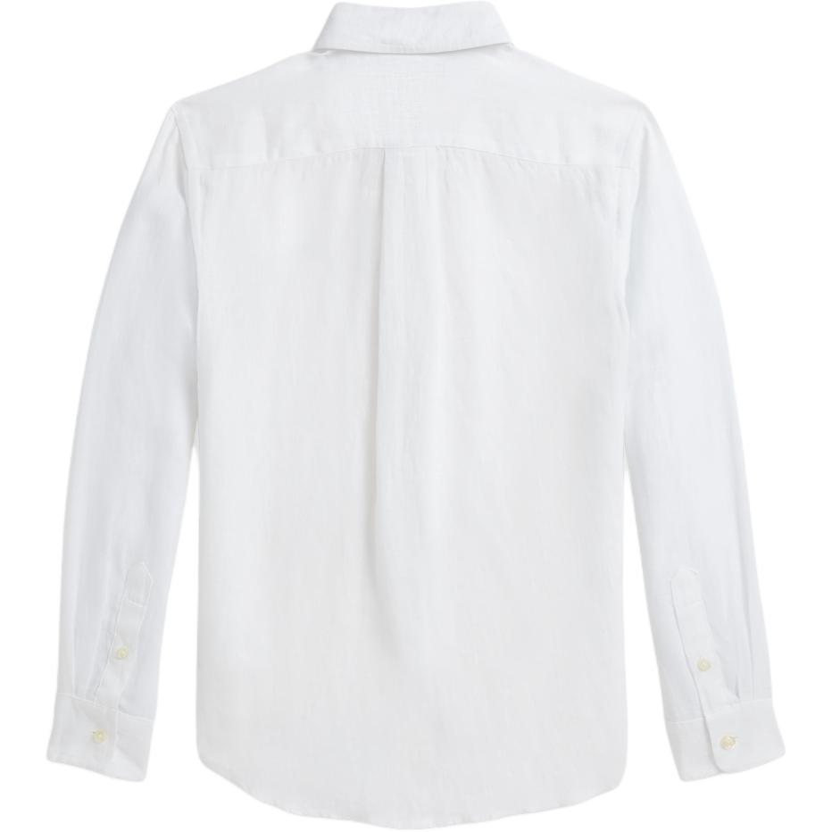 Polo Ralph Lauren Shirt Ss25 Kids Brand Logo Long Sleeve Single-Breasted White Kids shirts CWPOWOVY6820544-100