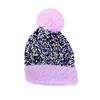 Women Knitting Hat Plush Ball Decor Shiny Sequins Decor Brimless Hat Winter Warm Furry Bucket Hat Headwear
