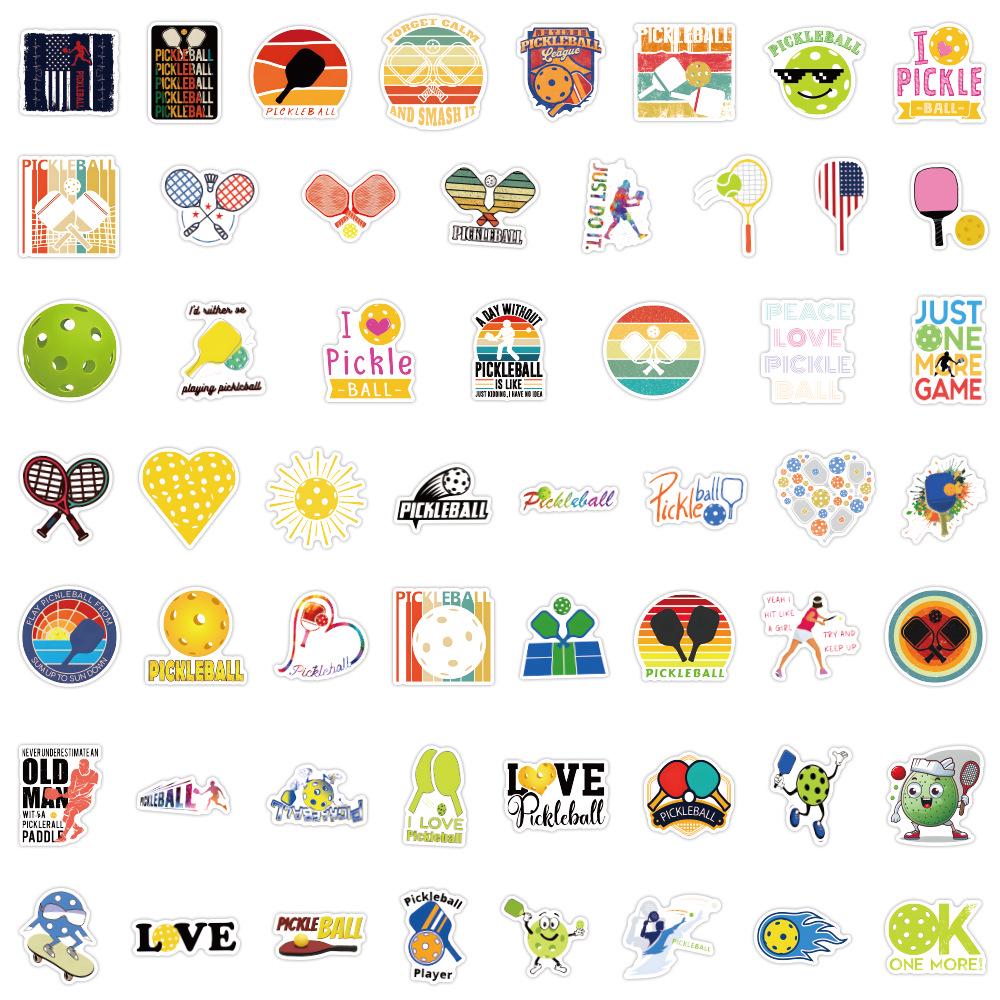 55 Cartoon Graffiti Pickleball Stickers for DIY Decoration